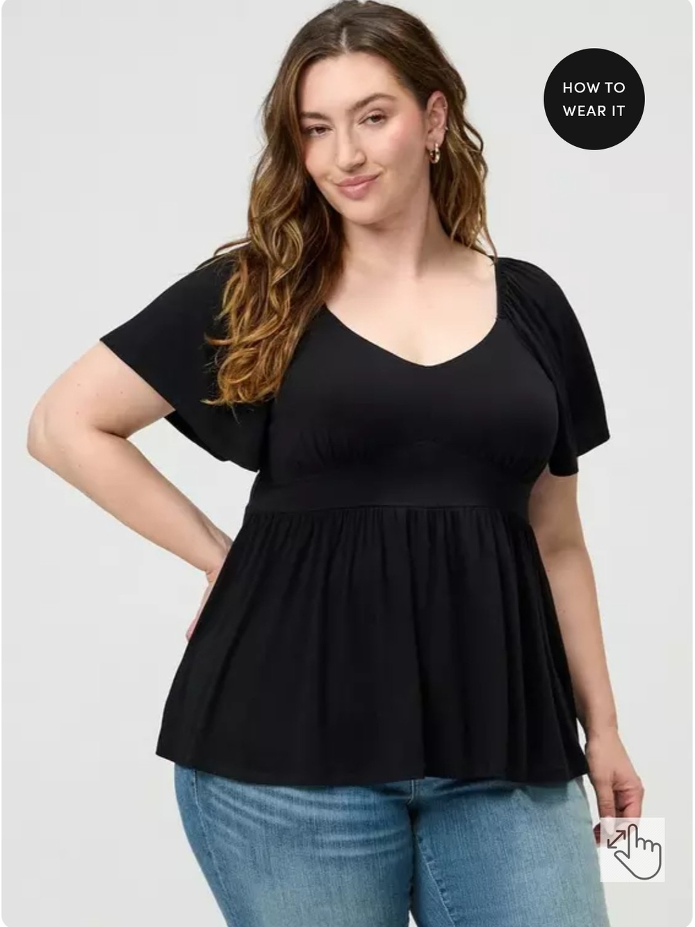 Torrid Super Soft Flutter Sleeve V-Neck Top